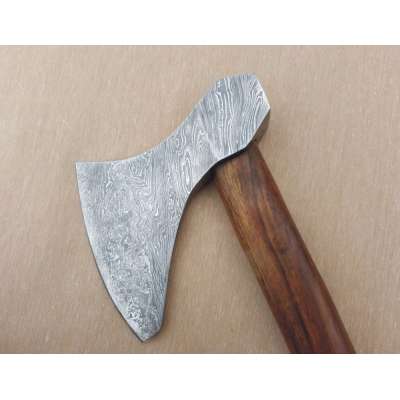 DAMASCUS ROSE WOOD HANDLE HANDMADE VIKING AXE (NMT-1640)